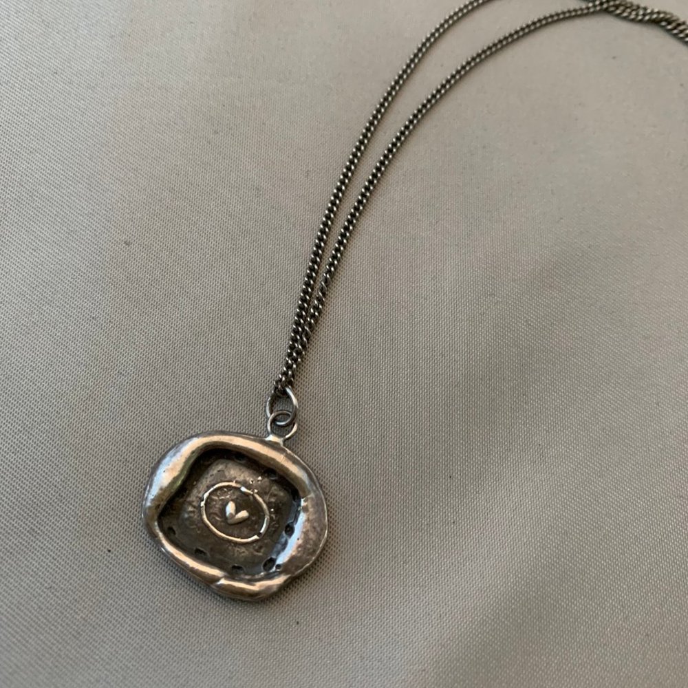 Pyrrhu Heart Pendant and Italian Curb Chain